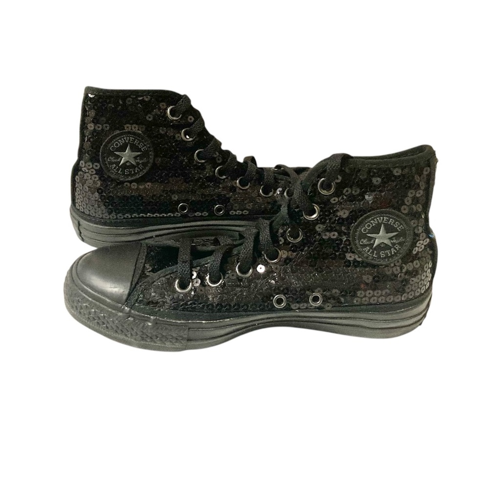 Converse Chuck Taylor All Star Black Sequins High Top Sneakers Women’s 6 Men’s 4